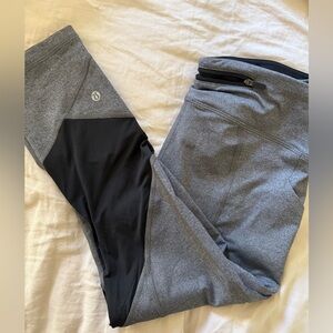 Lululemon black and gray cropped leggings